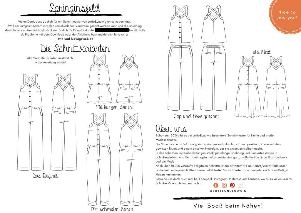 Preview: Papierschnittmuster Jumpsuit Springinsfeld Gr. 34-48